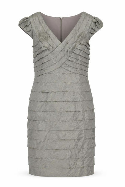 London Times Grey Sheath Dress Women Size 10
