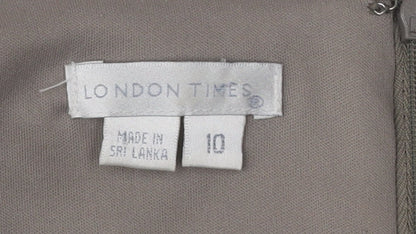 London Times Grey Sheath Dress Women Size 10