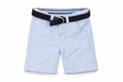 Front view of Jasper Conran boys’ blue chino shorts, size 12-18, months