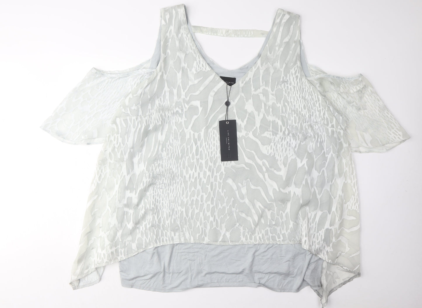 Womens UK Size 28 Live Unlimited London White Basic Blouse