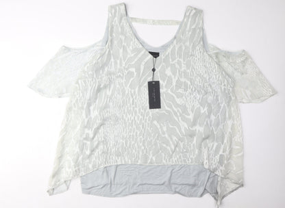 Womens UK Size 28 Live Unlimited London White Basic Blouse