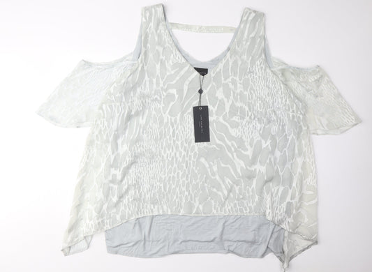 Womens UK Size 28 Live Unlimited London White Basic Blouse