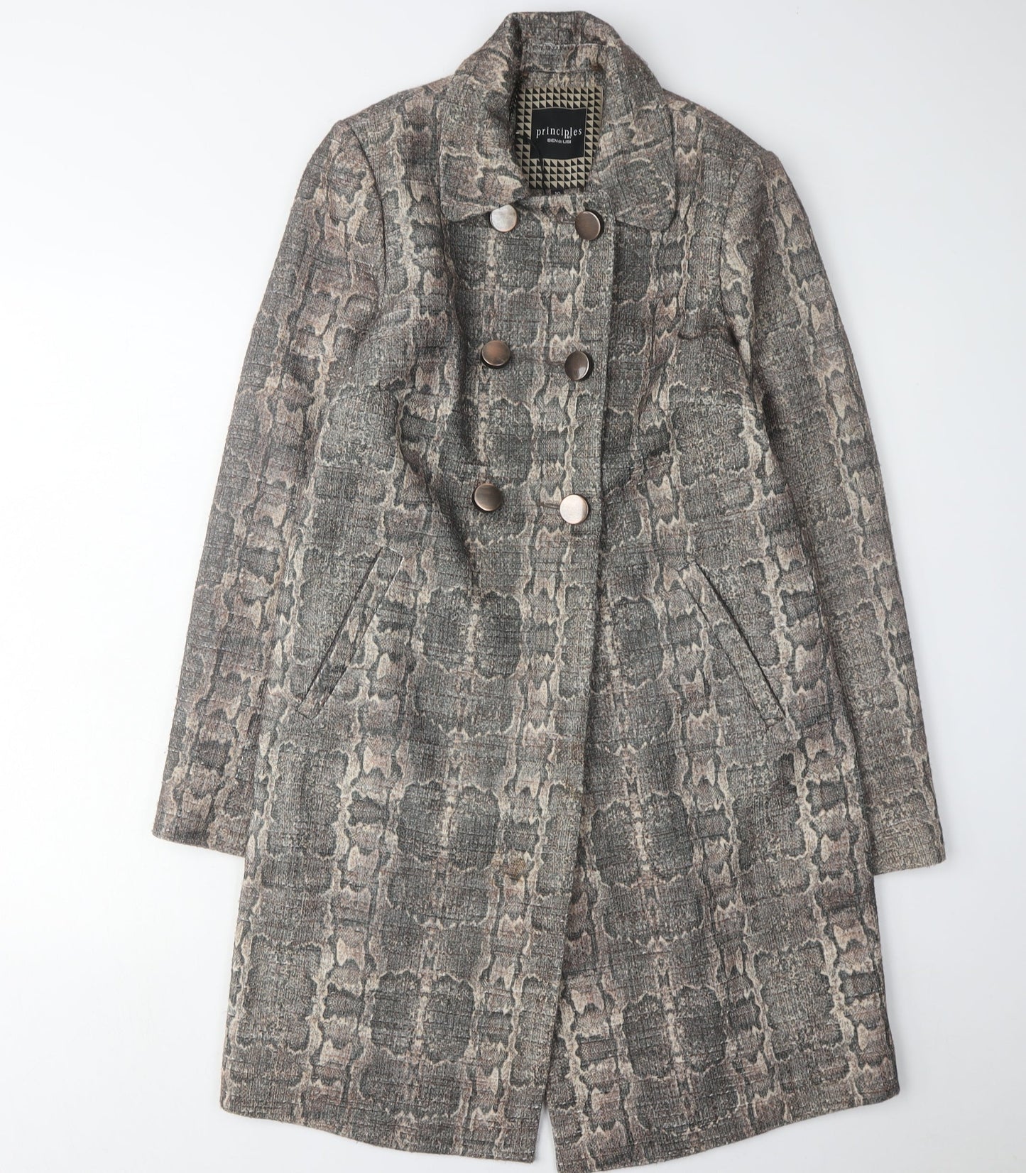 Womens UK Size 10 Principles by Ben de Lisi Grey Pea Coat