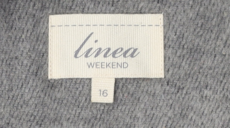 Linea Women's Grey Overcoat, Size 16, Classic Style