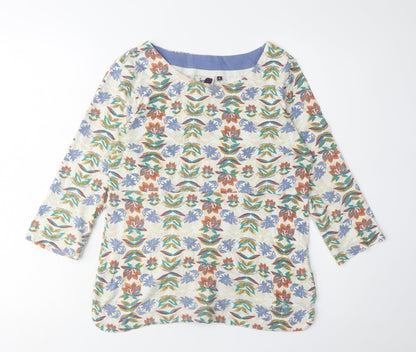 Womens UK Size 8 Weird Fish Multicoloured Tunic Blouse