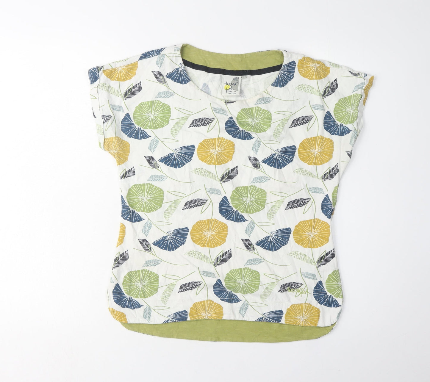 Womens UK Size 8 Weird Fish Multicoloured Basic T-Shirt