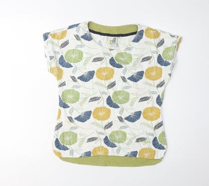 Womens UK Size 8 Weird Fish Multicoloured Basic T-Shirt