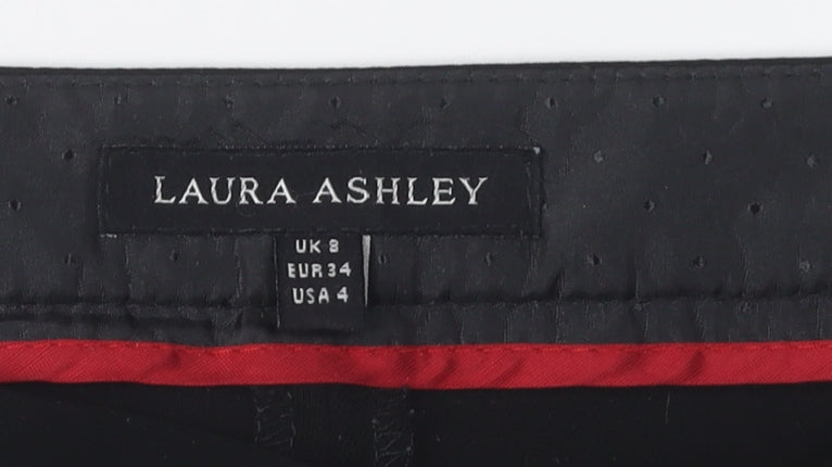 Womens UK Size 8 Laura Ashley Regular Fit  Black Trousers