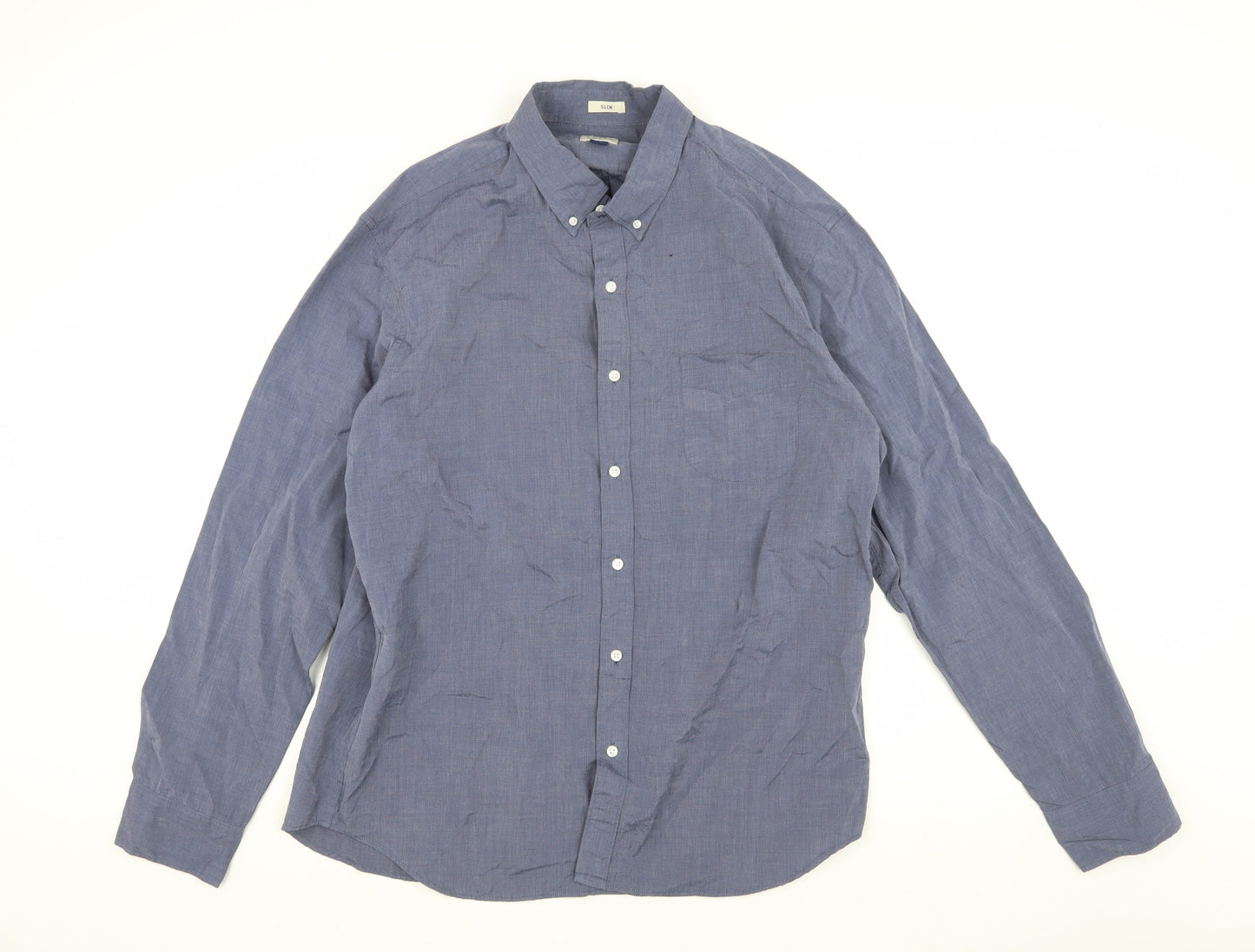 J.Crew Men's Blue Slim Fit Long Sleeve Shirt XL