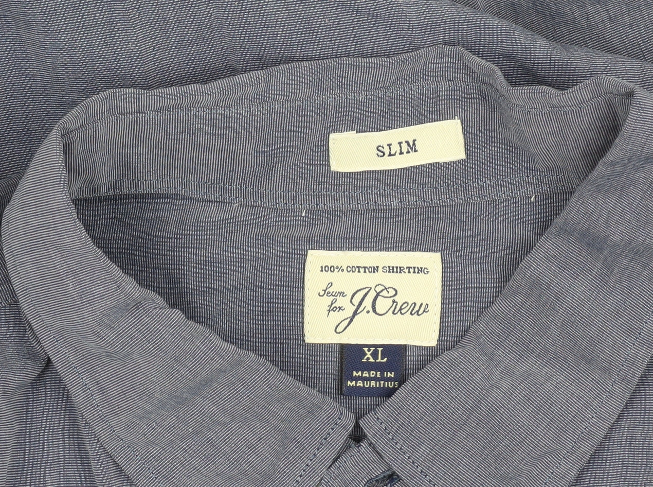 J.Crew Men's Blue Slim Fit Long Sleeve Shirt XL