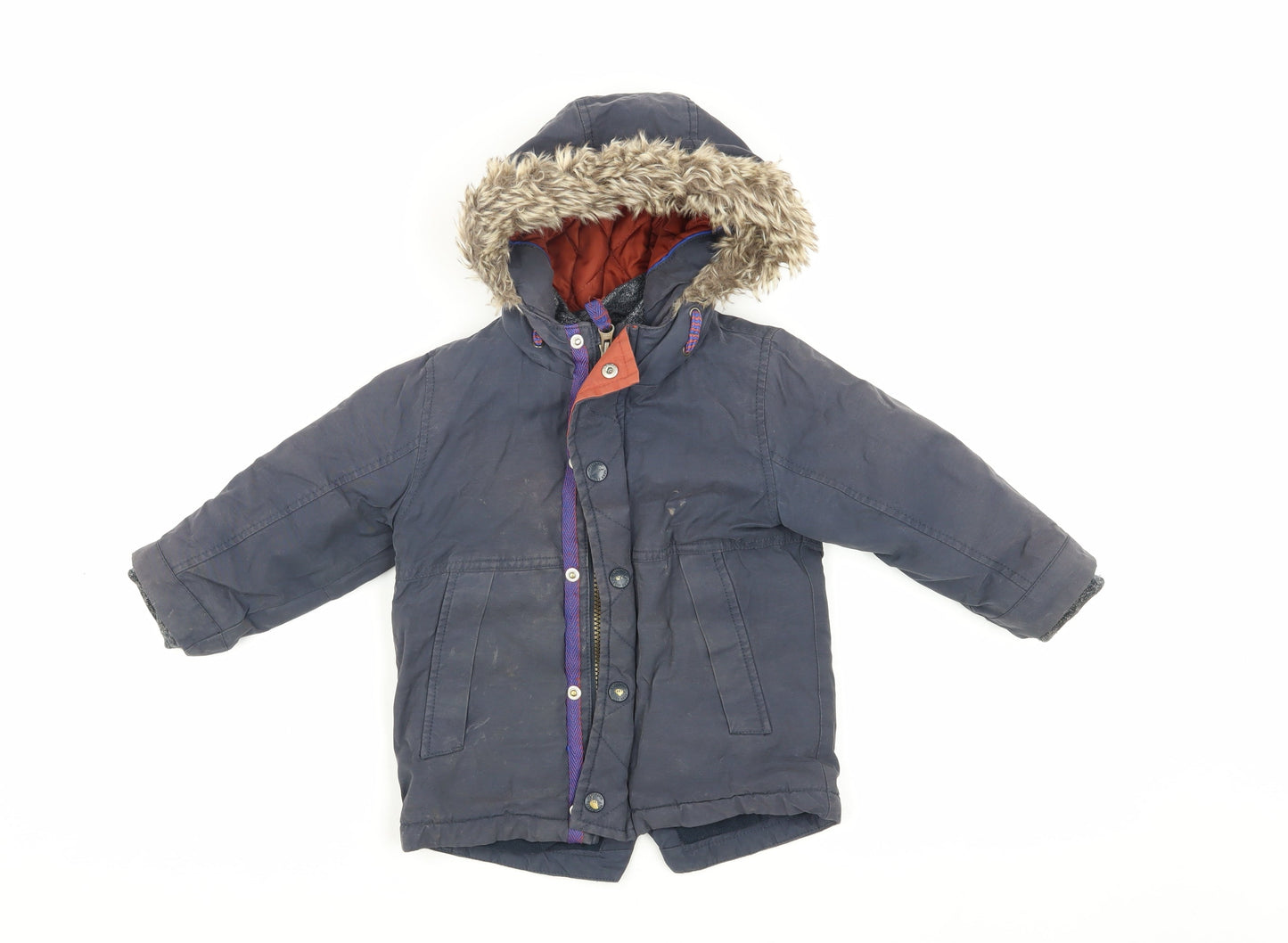 Next Unisex Blue Parka Coat, 18-24 Months, Winter Essential