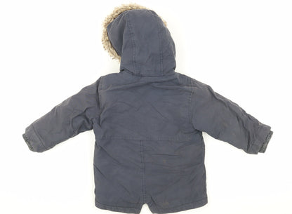 Next Unisex Blue Parka Coat, 18-24 Months, Winter Essential