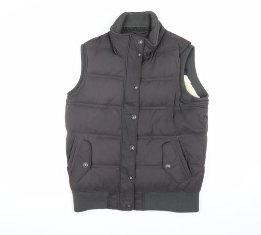 Fat Face Women's Black Puffer Waistcoat Size 12 Regular Fit