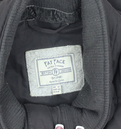 Womens UK Size 12 Fat Face Black Puffer Jacket