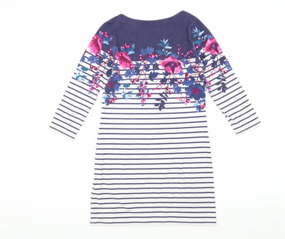 Joules Women's Multicoloured Floral Shift Dress Size 10