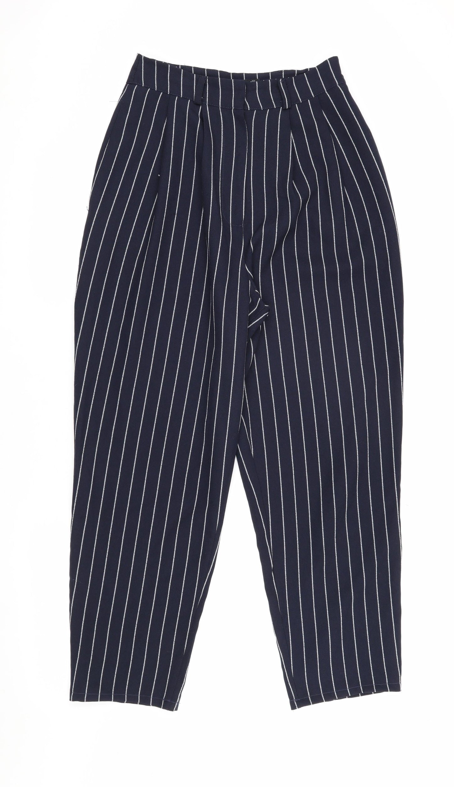 Nasty Gal Women's Blue Striped Trousers, Size 4