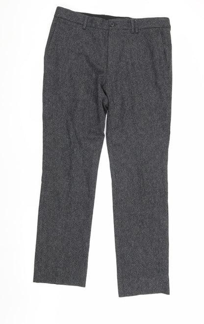 Jack Wills Men's Grey Dress Pants, 32R, Straight Leg