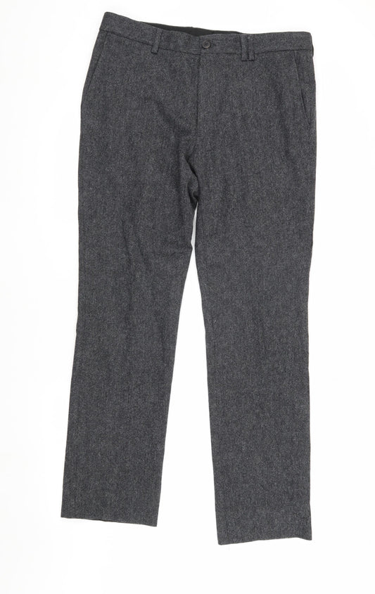 Jack Wills Men's Grey Dress Pants, 32R, Straight Leg