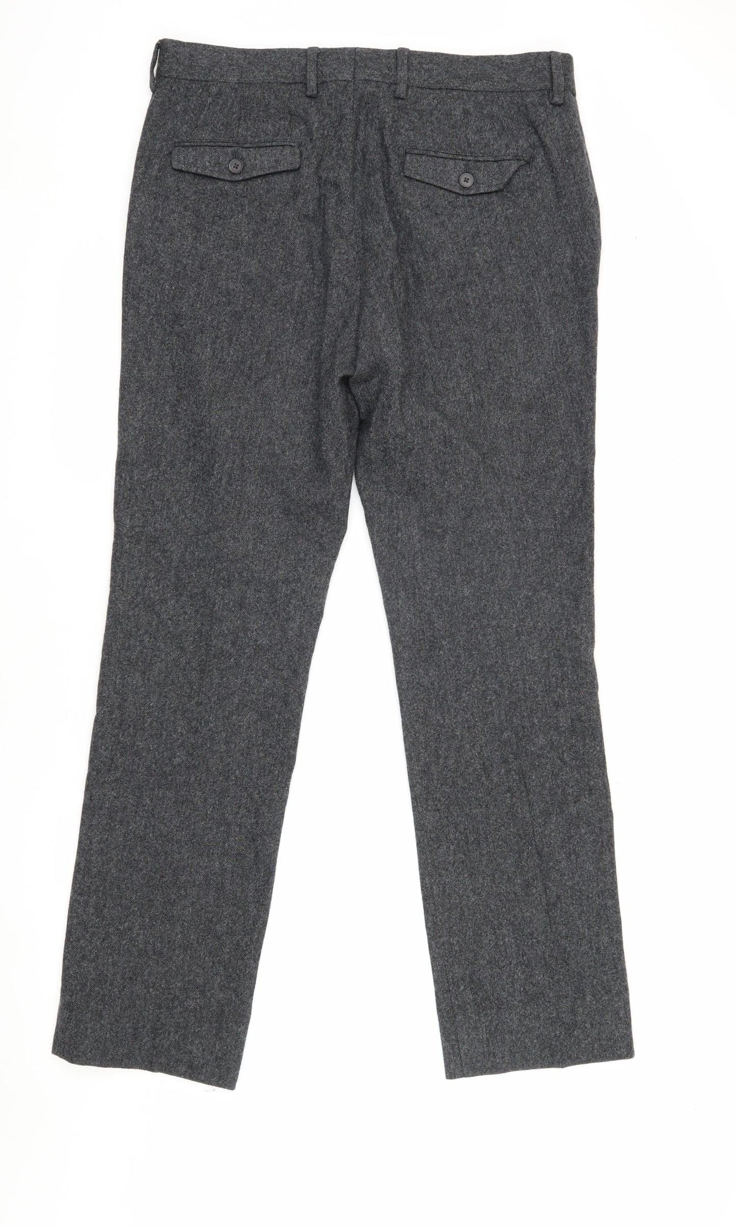 Jack Wills Men's Grey Dress Pants, 32R, Straight Leg