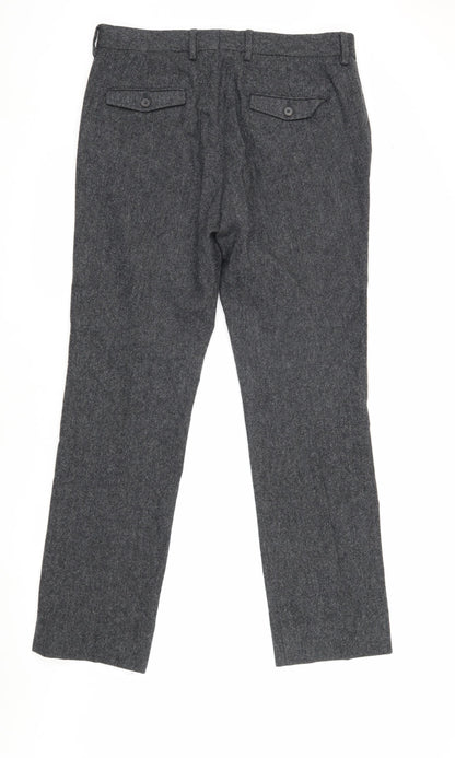 Jack Wills Men's Grey Dress Pants, 32R, Straight Leg