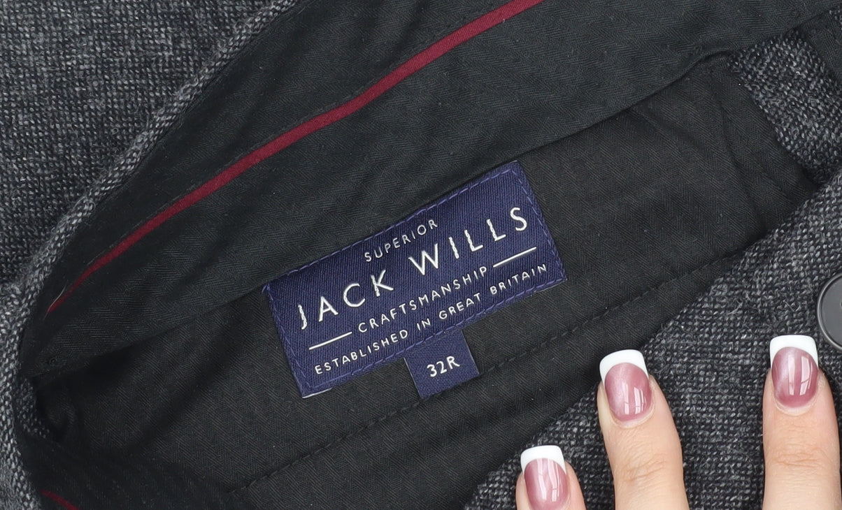 Jack Wills Men's Grey Dress Pants, 32R, Straight Leg