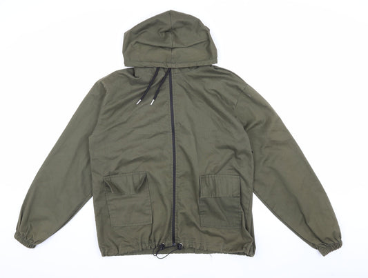Boohoo Women's Green Hooded Jacket Size 14