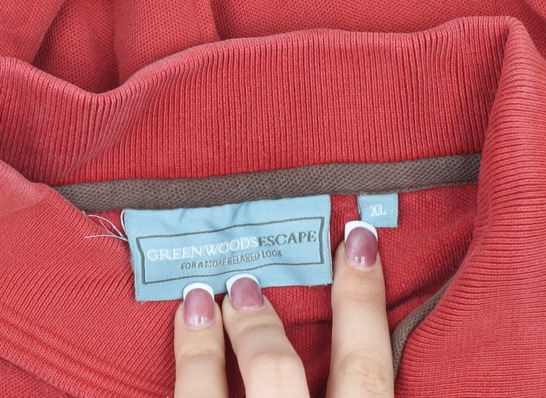 Greenwoods Escape Men's XL Red Cotton Polo Shirt