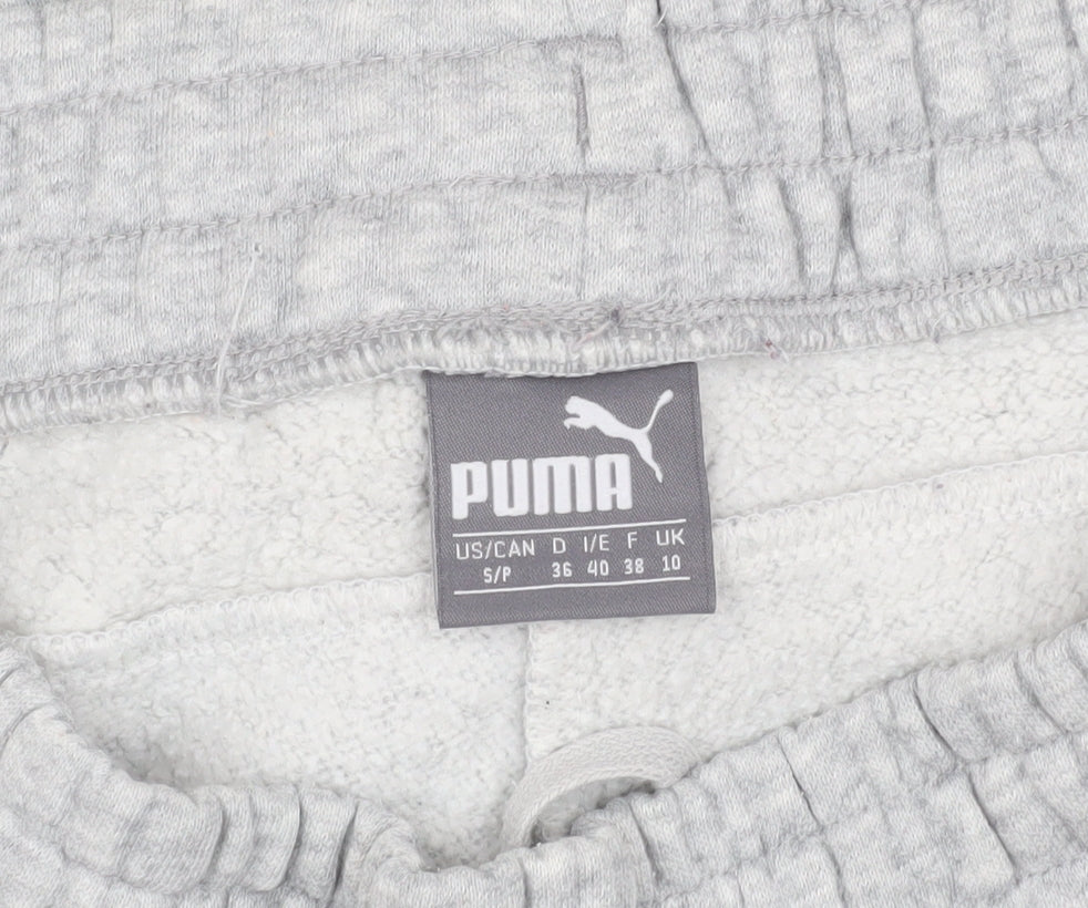 Puma Men's Grey Joggers, Size S, Sporty Fleece Trousers