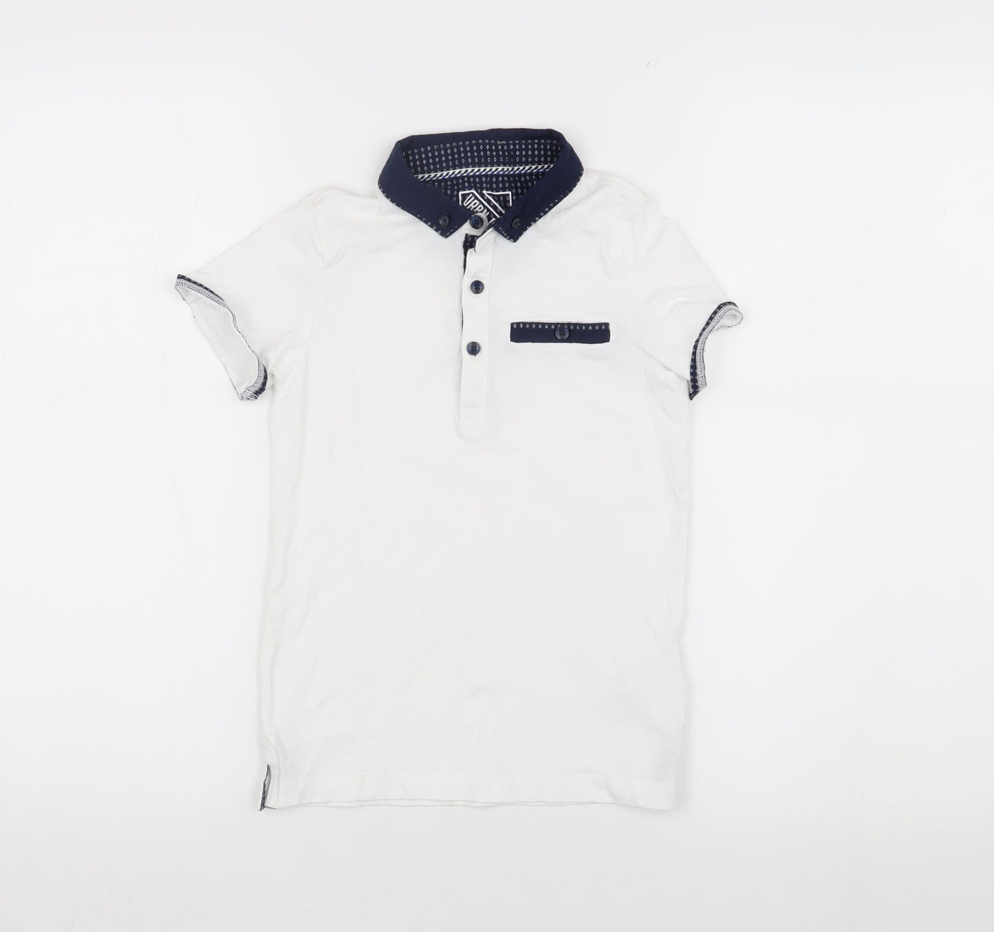 URBN-DEPT Boys' White Polo Shirt, Size 7 Years, Cotton, Casual