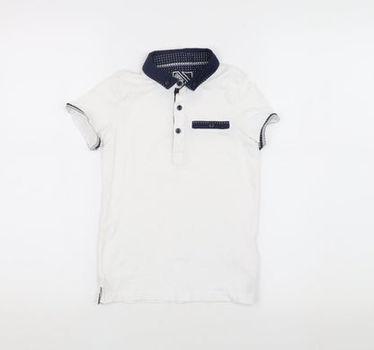 URBN-DEPT Boys' White Polo Shirt, Size 7 Years, Cotton, Casual