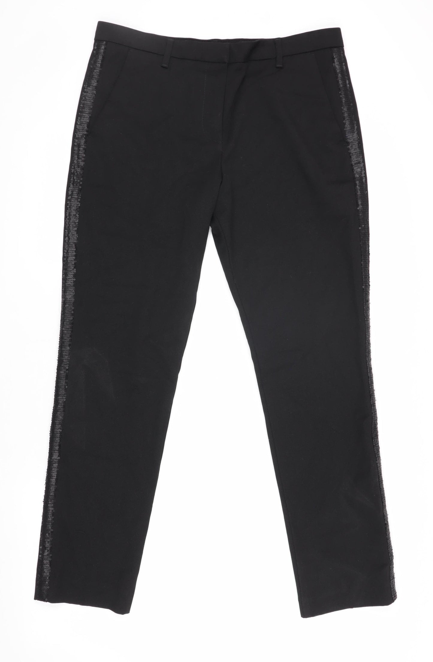 Womens UK Size 12 Marks and Spencer Regular Fit Dress Pants Black Trousers
