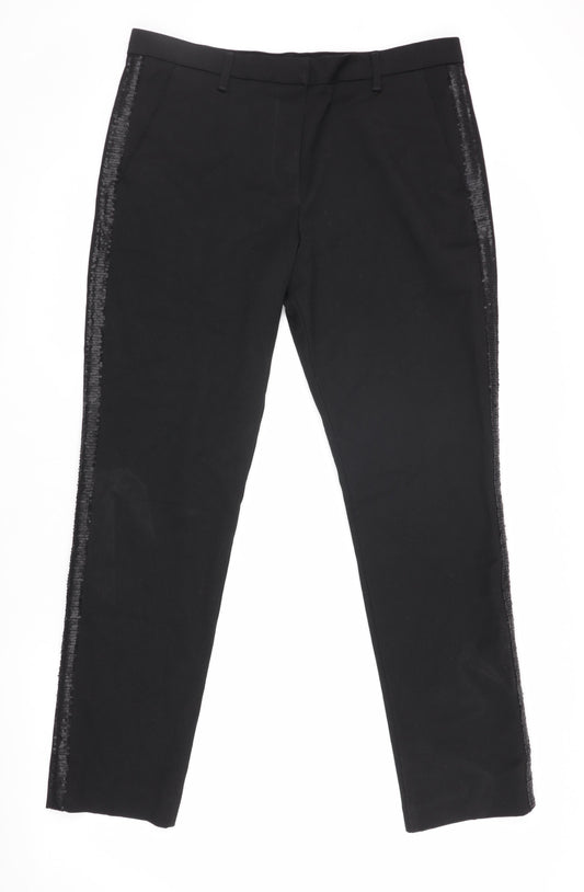 Womens UK Size 12 Marks and Spencer Regular Fit Dress Pants Black Trousers