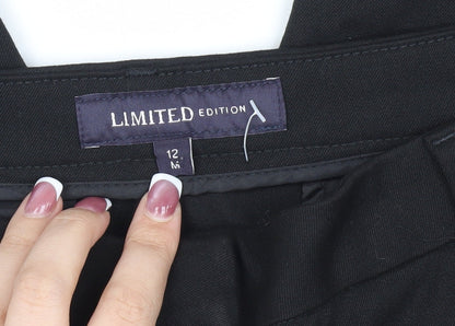 Womens UK Size 12 Marks and Spencer Regular Fit Dress Pants Black Trousers