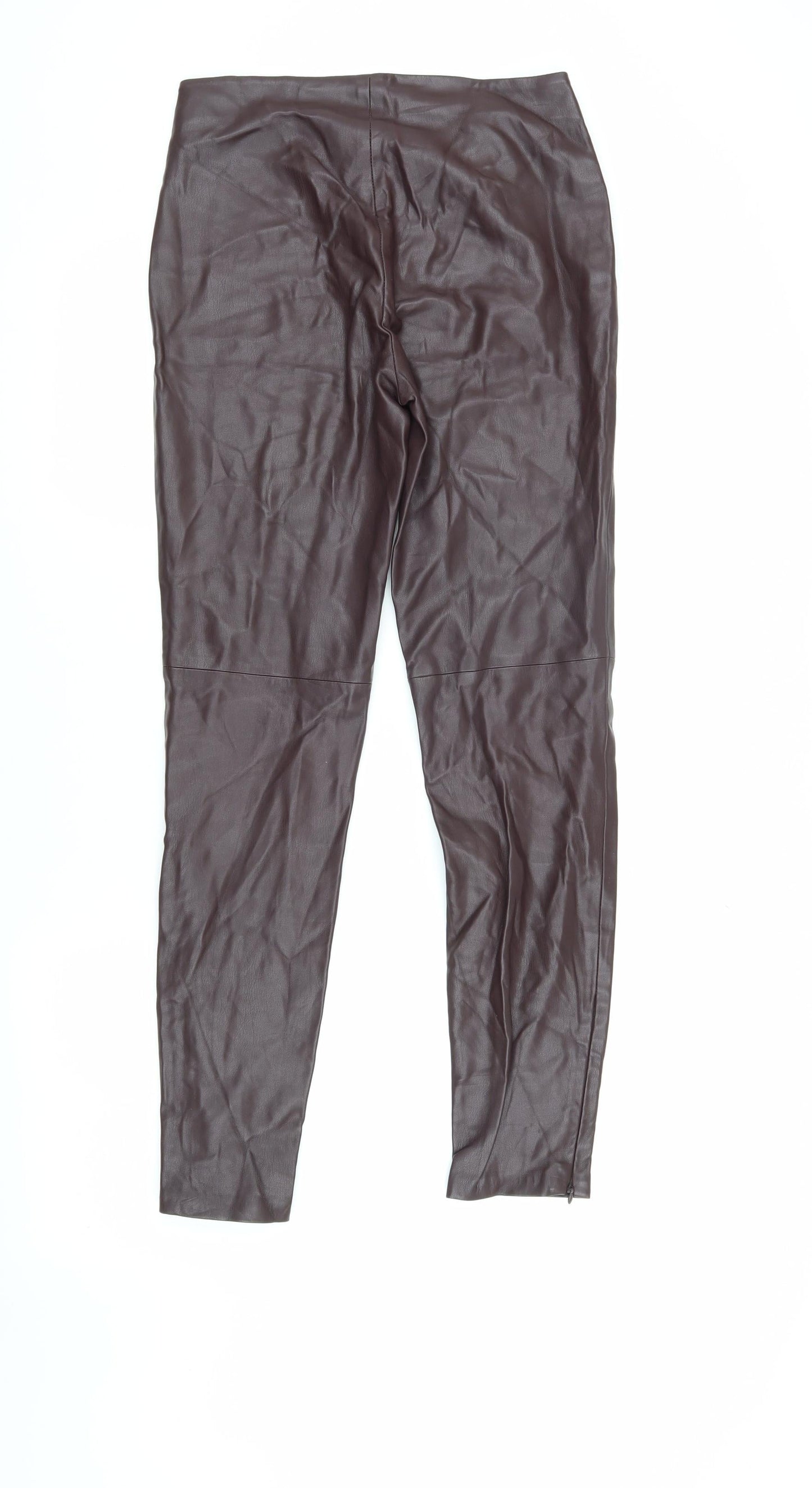 Zafa Lasic Women's Brown Faux Leather Trousers