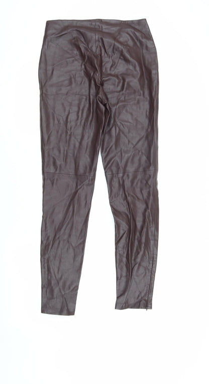 Zafa Lasic Women's Brown Faux Leather Trousers