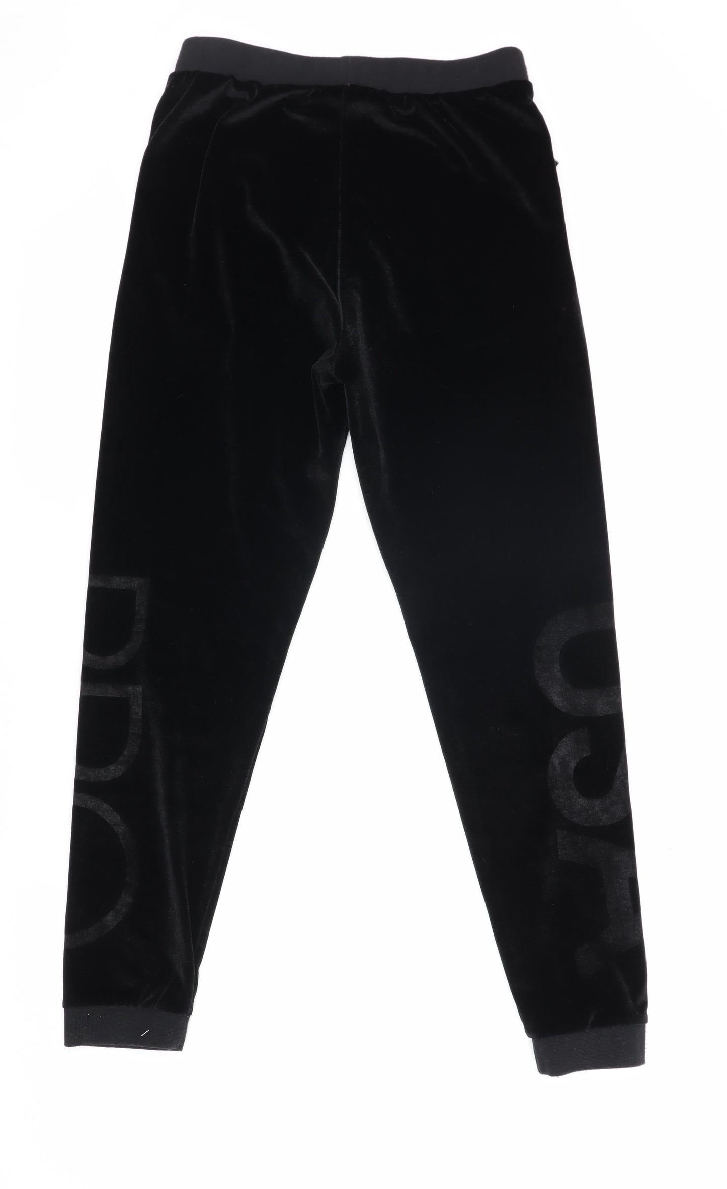 USA Pro Girls Black Velvet Jogger Trousers, Size 13 Years