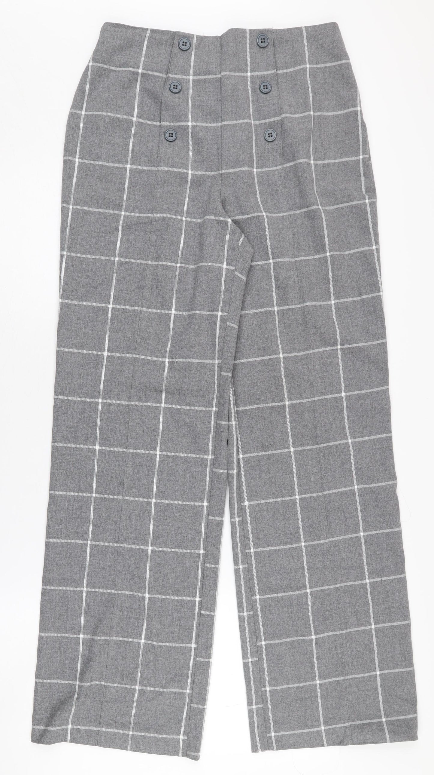 Womens UK Size 10 Kiabi Regular Fit Business Casual Grey Trousers