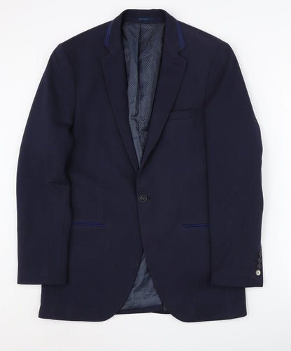 Swade Men's Navy Blazer, Size 38, Regular Fit, Two-Button