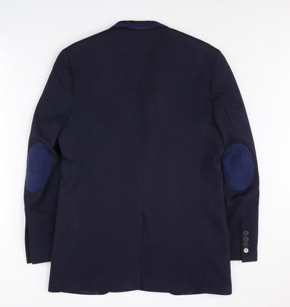 Swade Men's Navy Blazer, Size 38, Regular Fit, Two-Button