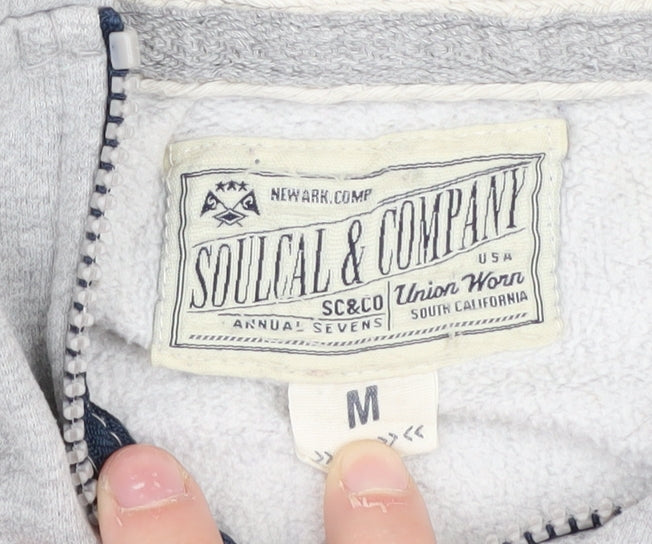 Soulcal Men's Grey Full Zip Hoodie M