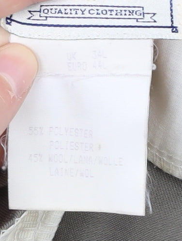 Burton Men's Beige Pleated Trousers, Size 34