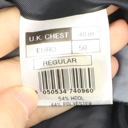 Mens UK Size 40 Karl Jackson Regular Blue Suit Jacket
