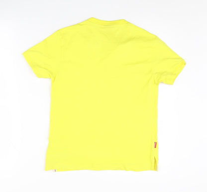 Slazenger Boys Yellow V-Neck T-Shirt, 9-10 Years, Casual Basic