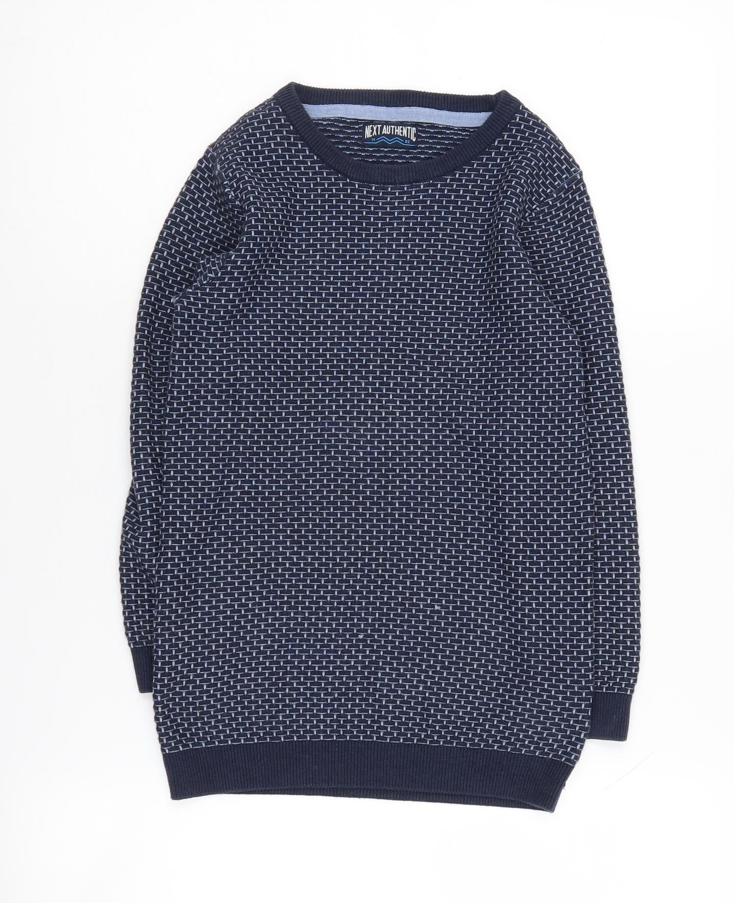 Next Boys Blue Geometric Knit Pullover Jumper 6 Years