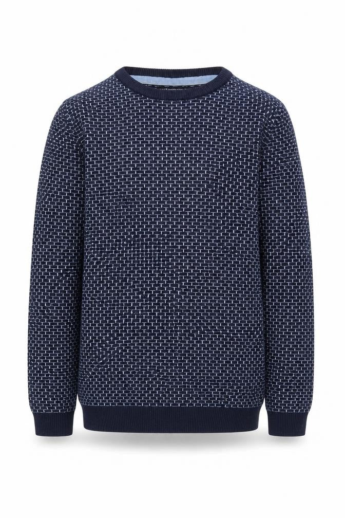 Next Boys Blue Geometric Knit Pullover Jumper 6 Years
