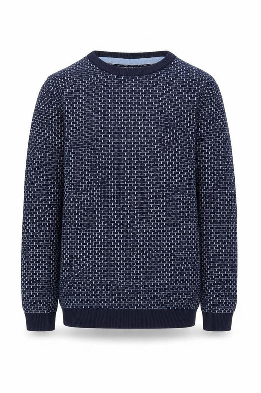 Next Boys Blue Geometric Knit Pullover Jumper 6 Years
