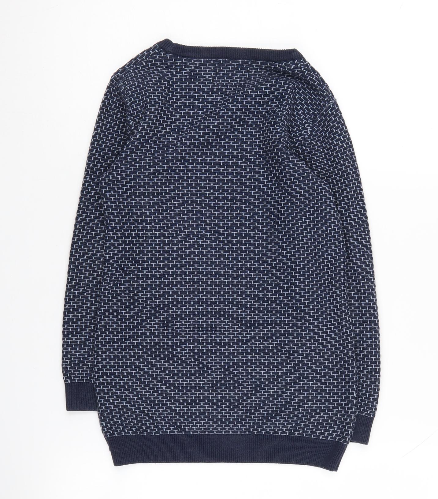 Next Boys Blue Geometric Knit Pullover Jumper 6 Years