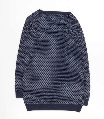 Next Boys Blue Geometric Knit Pullover Jumper 6 Years