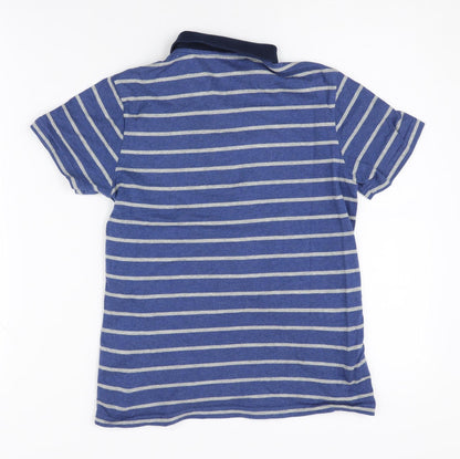 Tiny Button Boys Blue Striped Polo Shirt 7-8 Years