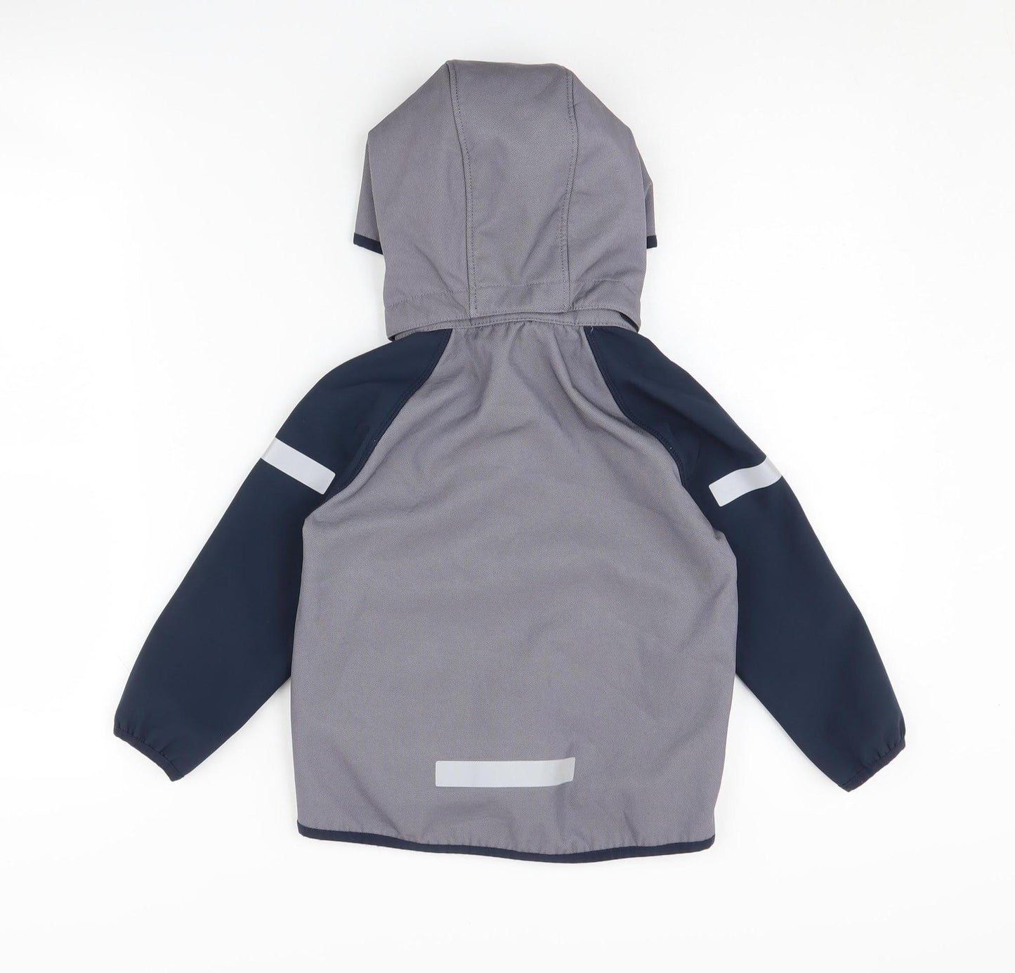 H&M Boys Grey Hooded Jacket, 3-4 Years, Reflective, Lined